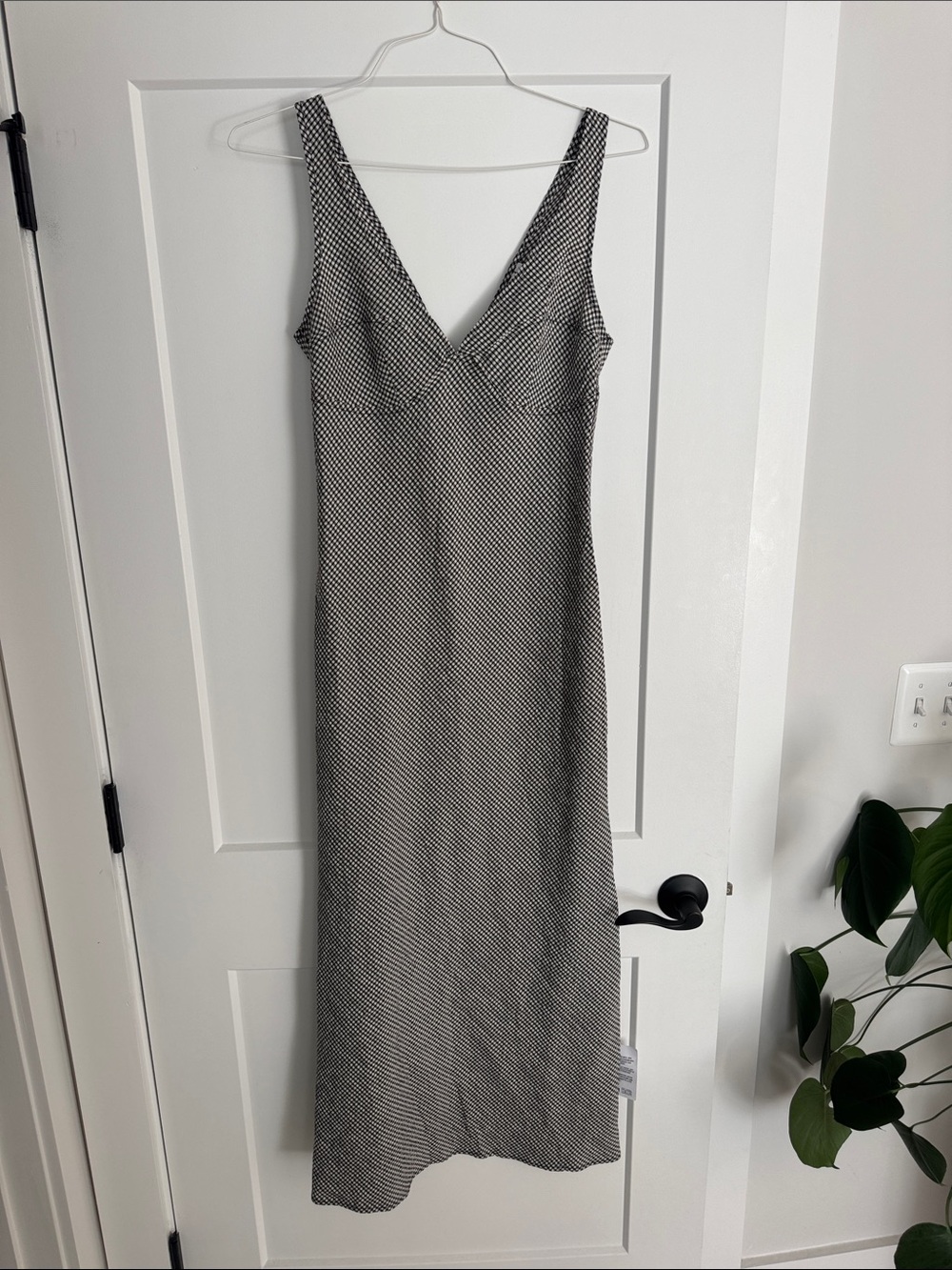 ASOS Black and White V Neck Midi Slip Dress